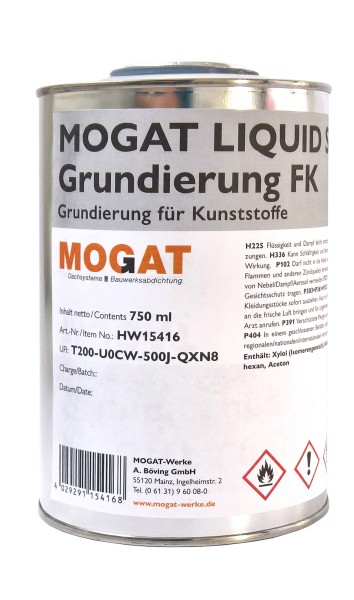 MOGAT LIQUID SOLO 1K Grundierung FK einkomponentige, farblose Grundierung Untergründe aus Kunststoff Gebindegröße 750 g Verbrauchsmenge 40 bis 50 g/m²